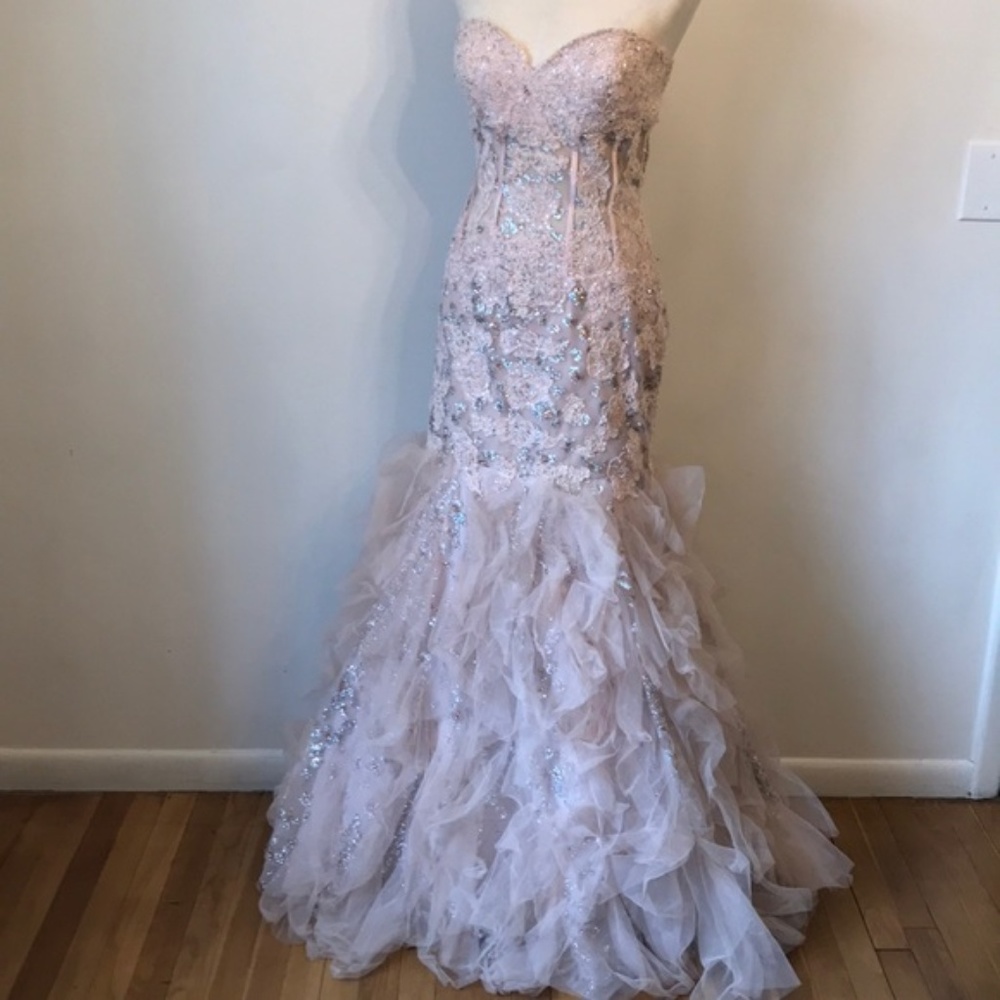 Jovani 1531 Blush pink mermaid gown